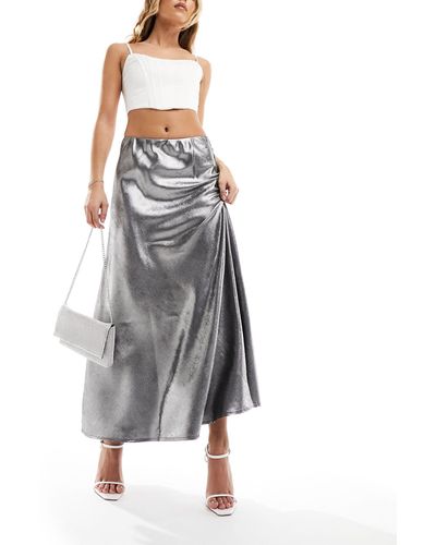 Y.A.S High Waisted Maxi Skirt - Grey