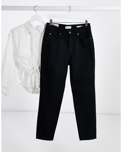 SELECTED Friday - Mom Jeans Met Hoge Taille - Zwart
