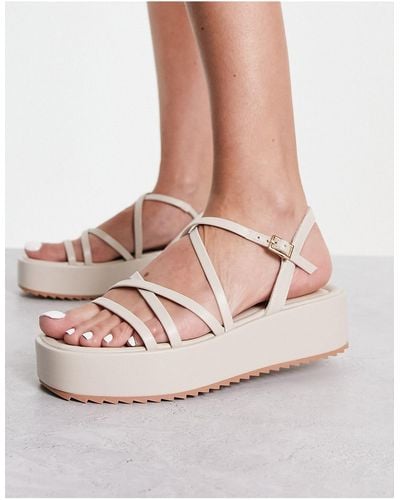 Schuh Taya Strappy Flatform Sandals - White