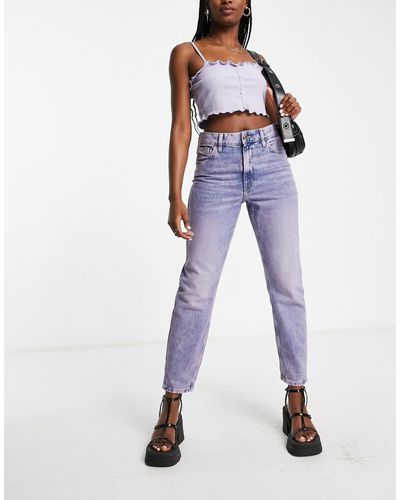 River Island Jean mom taille haute - Rose