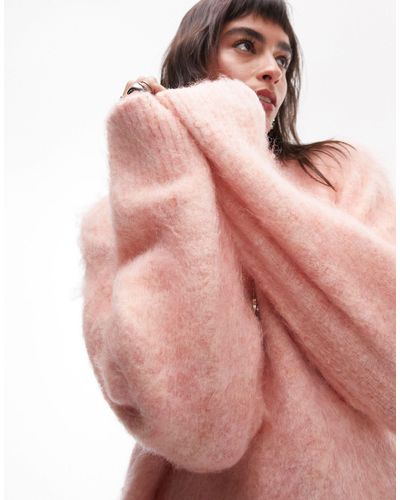 TOPSHOP Fluffy Sweater - Pink