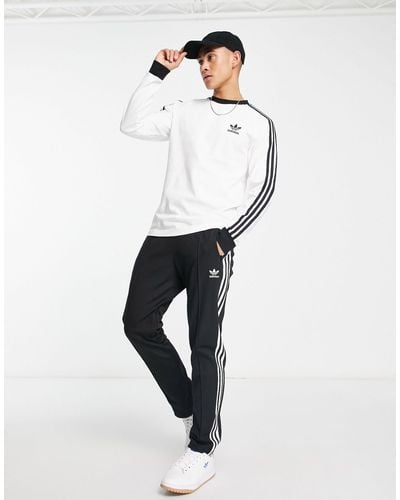 adidas Originals – essentials – langärmliges shirt mit den drei streifen - Weiß