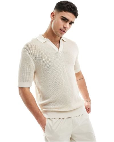 Calvin Klein Lifestyle Open Knit Polo - White