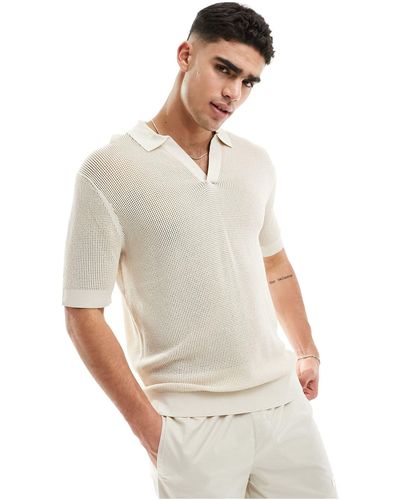 Calvin Klein – lifestyle – weitmaschiges strick-polohemd - Weiß