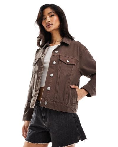 In The Style X Hannah Boxy Denim Jacket - Brown