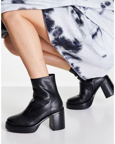 Tony Bianco Thunder Leather Platform Boots - Blue