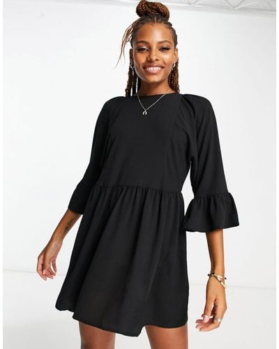 ASOS Batwing Sleeve Smock Mini Dress - Black