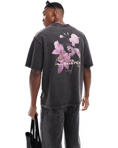 Only & Sons Oversize T-shirt With Floral Back Print - Black