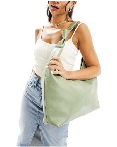 Glamorous Knotted Strap Pu Tote Bag - Green