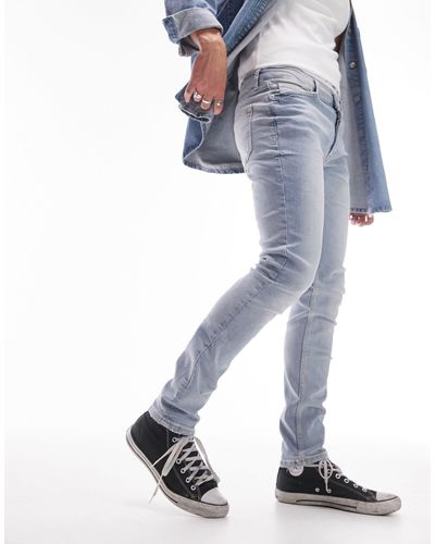 TOPMAN Stretch Skinny Jeans - Blue