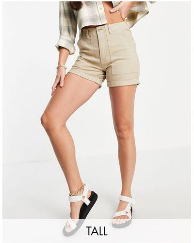 Vero Moda Cotton Blend Cargo Shorts - Natural