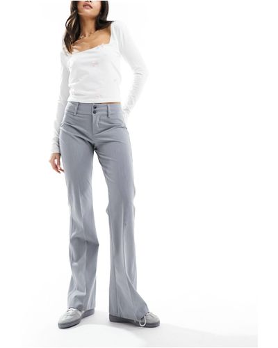 Bershka Flared Tailored Trouser - Gray