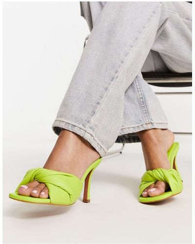 ASOS Nayden Twisted High Heeled Mules - Green