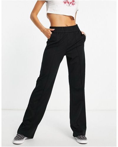 ONLY Elasticated Waist Wide Leg Trousers - Black