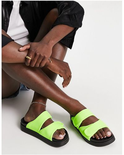 TOPSHOP Penelope Velcro Footbed Sandal - Green