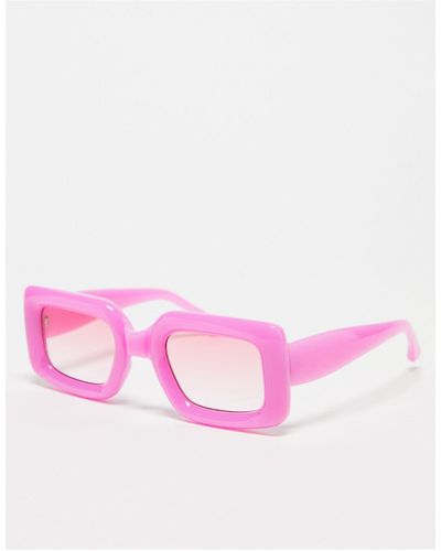 ASOS Middelgrote Brede Vierkante Zonnebril - Roze