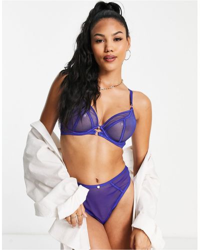 Curvy Kate Scantilly by - string en tulle à surpiqûres - ultra - Bleu