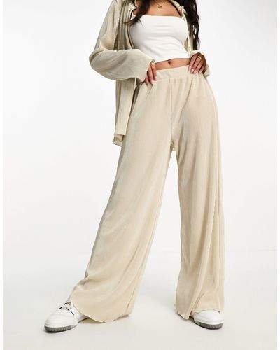 Jdy Wide Leg Pleated Trouser Co-ord - Natural