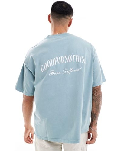 Good For Nothing T-shirt oversize foglia di tè con logo - Blu