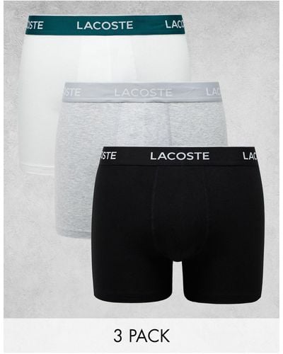Lacoste – 3er-pack mehrfarbige unterhosen - Weiß