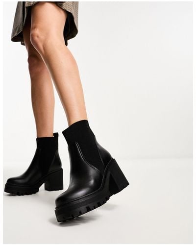Truffle Collection Chunky Heeled Chelsea Boots - Black