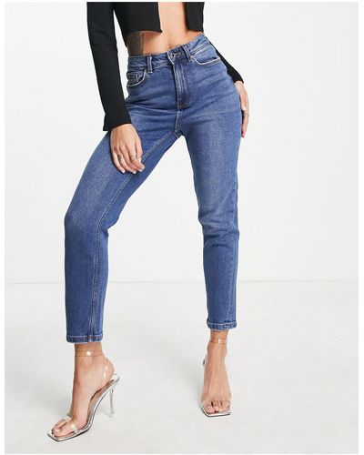 Vero Moda – locker geschnittene mom-jeans - Blau