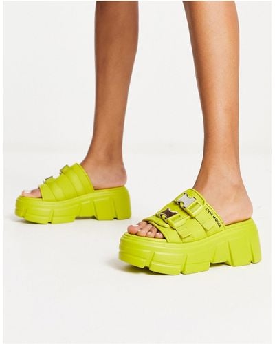 Steve Madden Activator - Muiltjes Met Dikke Zool - Geel