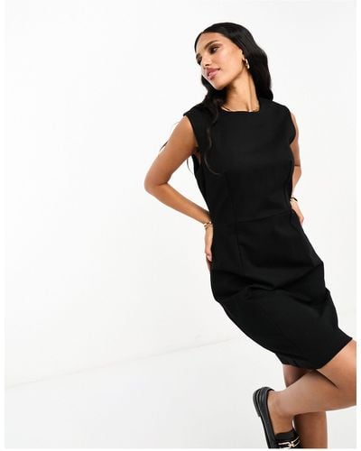 Mango Sleeveless Fitted Midi Dress - Black