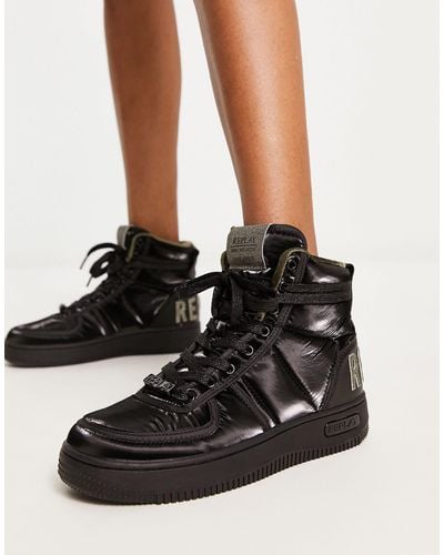 Replay High Top Trainers - Black