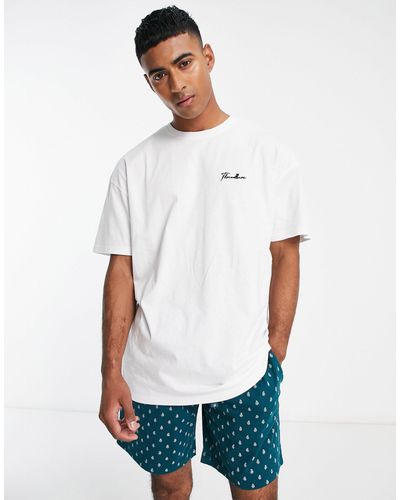 Threadbare – arnold – kurzes pyjama-set mit paisley-print - Weiß