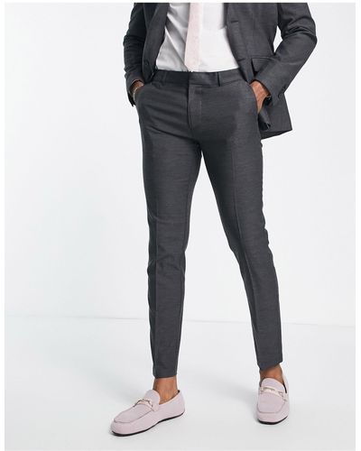 New Look Pantaloni da abito skinny scuro - Grigio