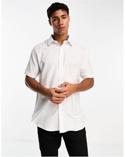 Ben Sherman Textured Short Sleeve Shirt - White
