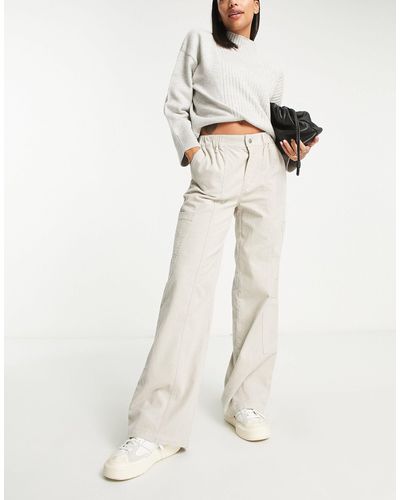 ASOS Pantalon cargo en velours côtelé style années 2000 - taupe - Neutre