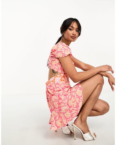 French Connection Playsuit Met Fladdermouwen - Roze