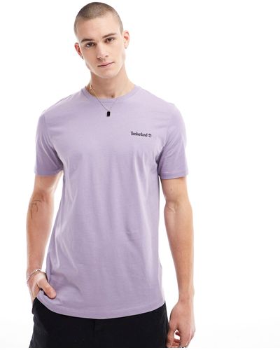 Timberland T-shirt avec petite inscription logo - Violet