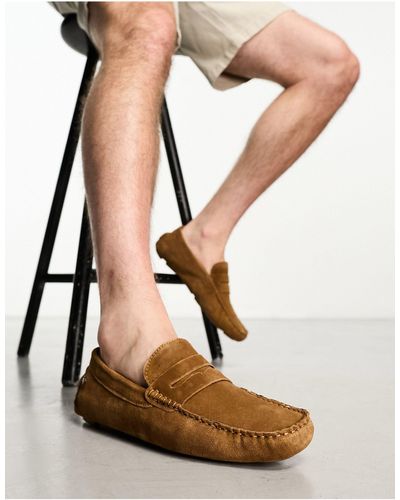 Jack & Jones – loafer aus wildleder - Braun