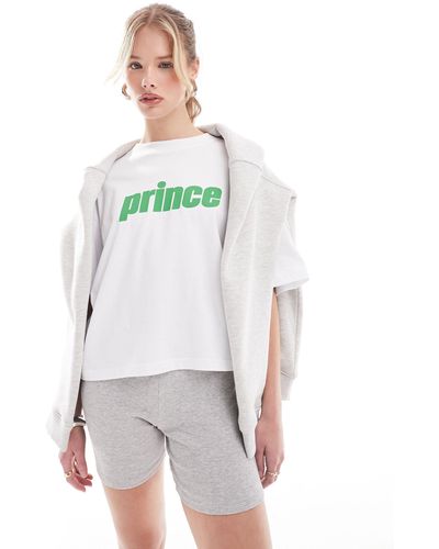 Prince Camiseta blanca con logo - Gris