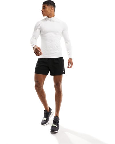 ASOS 4505 Training Long Sleeve Base Layer With Mock Neck With Thermal Performance Fabric - White