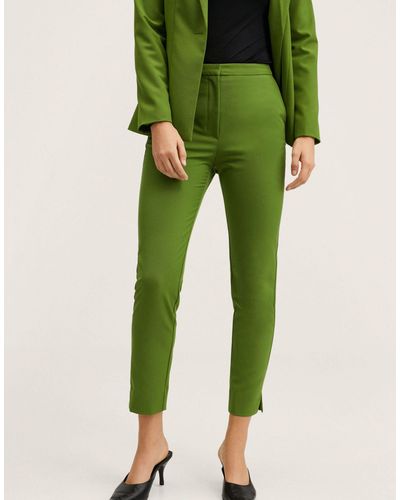 Mango Tapered Leg Tailored Trouser - Green