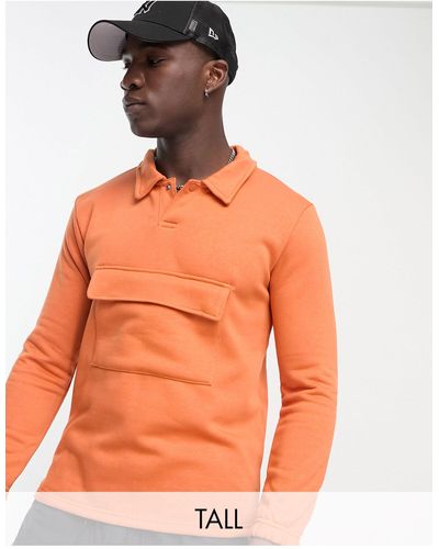 Bolongaro Trevor Tall Long Sleeve Polo - Orange