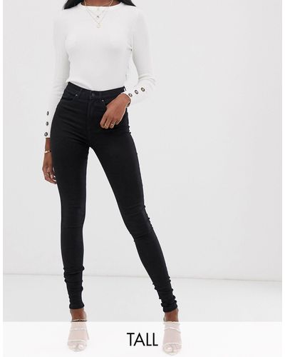 Vero Moda Jeans skinny a vita alta neri - Bianco