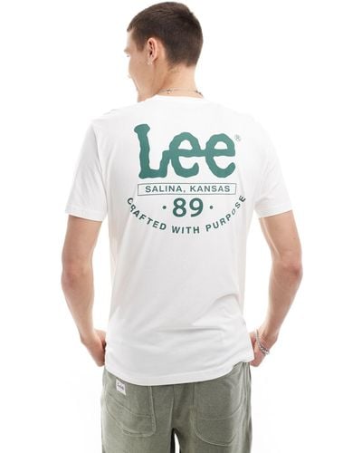 Lee Jeans Wavy Logo T-shirt With Back Print - White