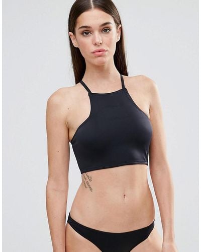 Missguided Mix & Match Halter Neck Bikini Top - Black