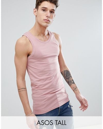 ASOS Tall Muscle Fit Singlet In Pink