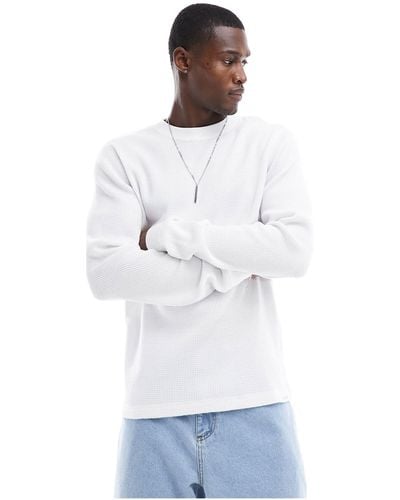 Hollister T-shirt gaufré à manches longues - Blanc
