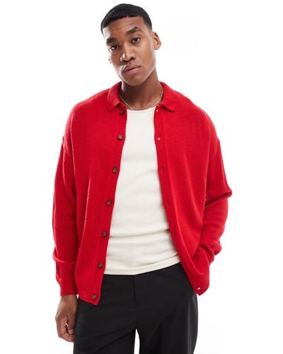 Cardigans Rouge pour homme Lyst