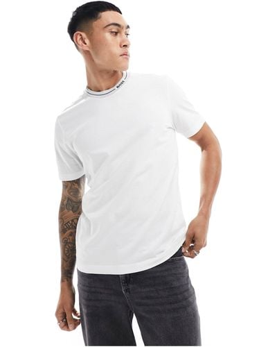 BOSS Logo Tape Neck T-shirt - White