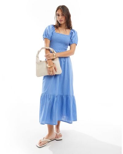 esmé studios Esmee Puff Sleeve Maxi Dress - Blue