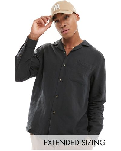 ASOS Relaxed Revere Shirt - Black
