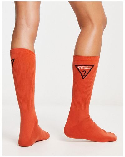 Guess Chaussettes à logo triangle - Rouge